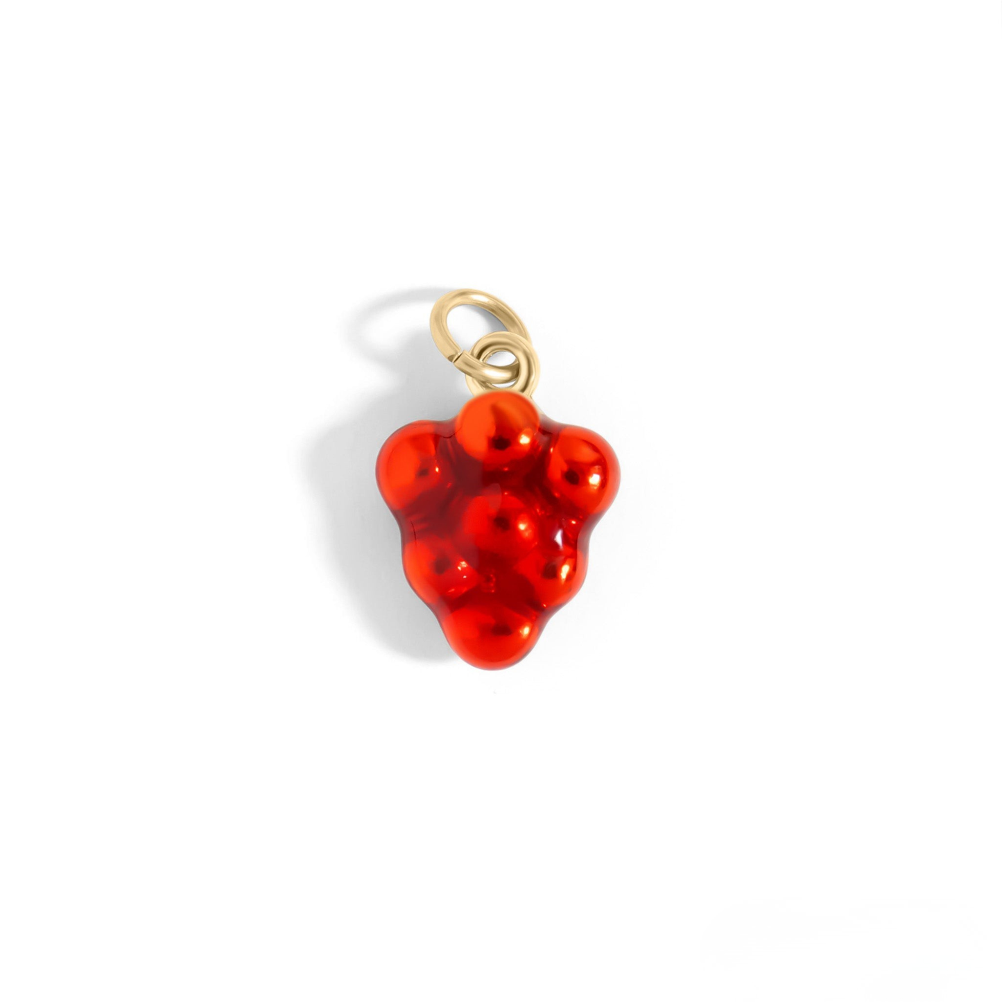BerryBliss™ – Red Grape Cluster Pendant in Gold & Silver | Glossy Fruit Charm Necklace by Nemosn