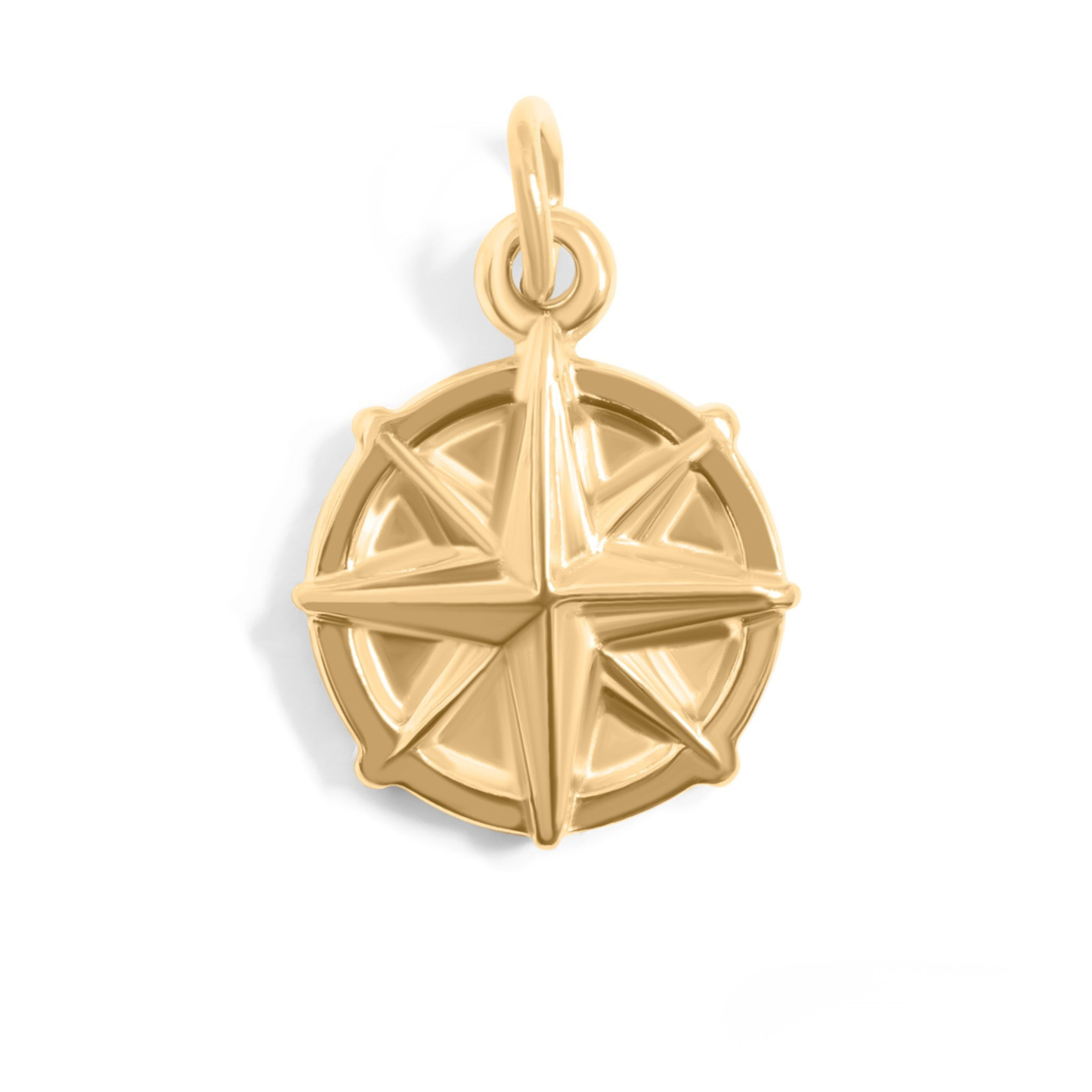 NorthGleam™ – Compass Pendant in 18K Gold & Silver Finish
