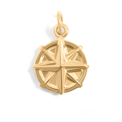 NorthGleam™ – Compass Pendant in 18K Gold & Silver Finish