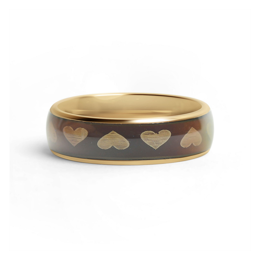 HeartGlow™ – Gold Mood Ring | Color Changing Stainless Steel Love Ring