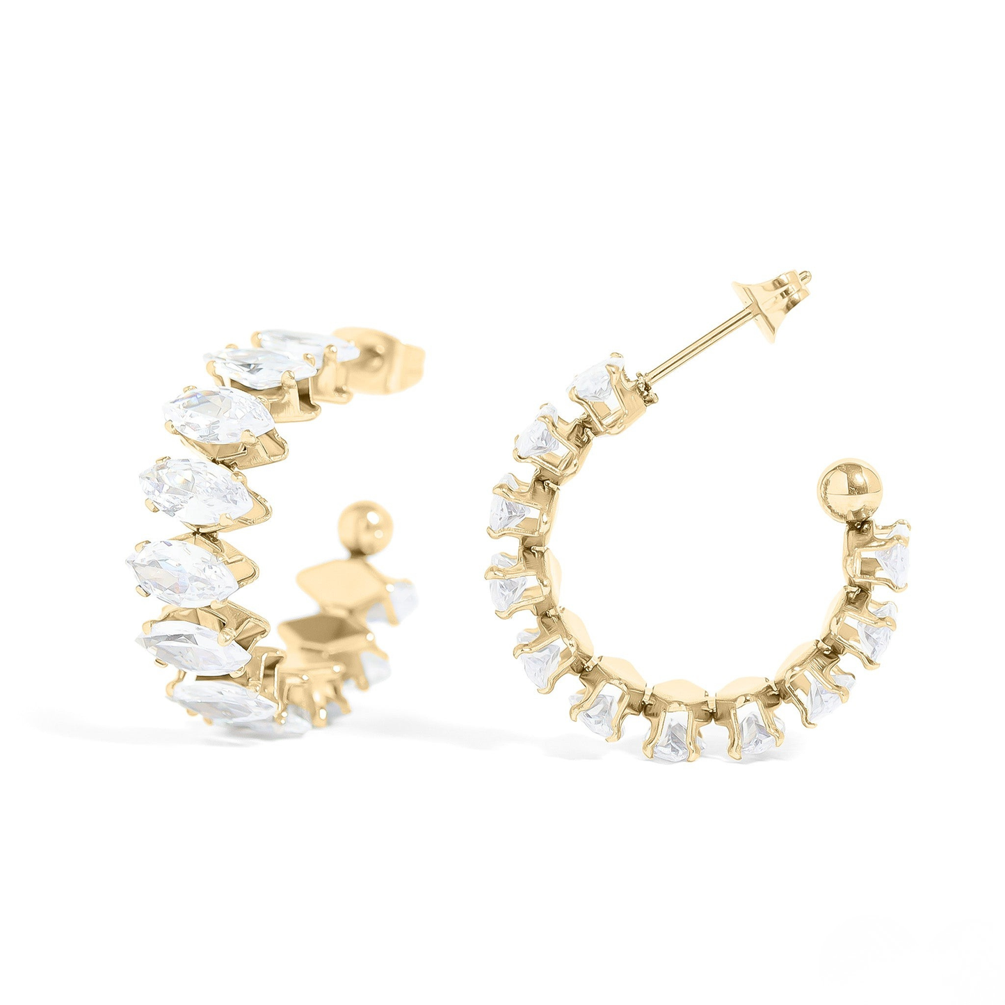 RadianceHoop™ Crystal-Encrusted Hoop Earrings – 18K Gold & Silver Plated Sparkling Statement Jewelry for Women | Nemosn™ Luxury Gift for Every Occasion