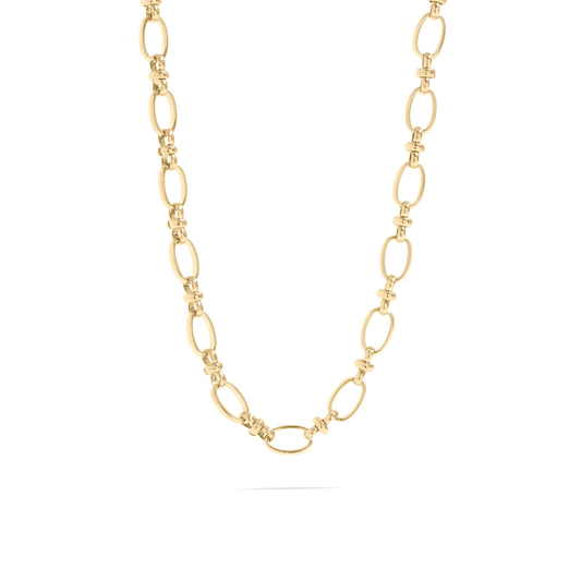 OvalLink™ Textured Oval Chain Necklace | Modern Everyday Layering Chain in Gold & Silver