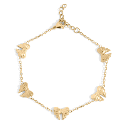 BowGleam™ Dainty Bow Chain Bracelet – Adjustable Gold & Silver Bracelet | Cute Minimalist Jewelry Gift for Her