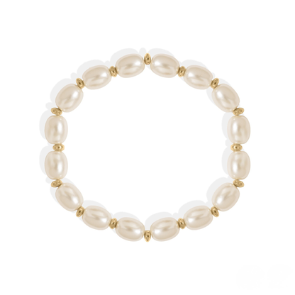 PearlEase™ Smooth Oval Pearl Bracelet – Effortless Everyday Elegance (Gold & Silver Options)