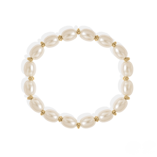 PearlEase™ Smooth Oval Pearl Bracelet – Effortless Everyday Elegance (Gold & Silver Options)