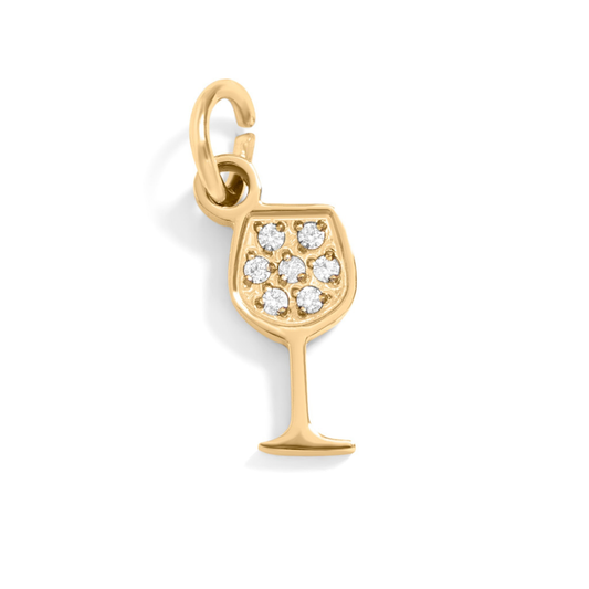 VinoLuxe™ – Crystal Wine Glass Pendant in Gold & Silver | Sparkling Charm for Bracelets & Necklaces by Nemosn