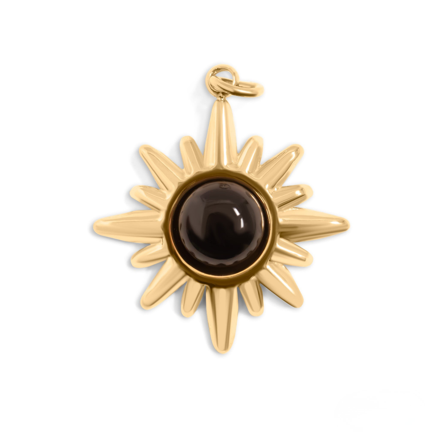 SolarEclipse™ – Radiant Sun Pendant in 18K Gold & Silver Finish
