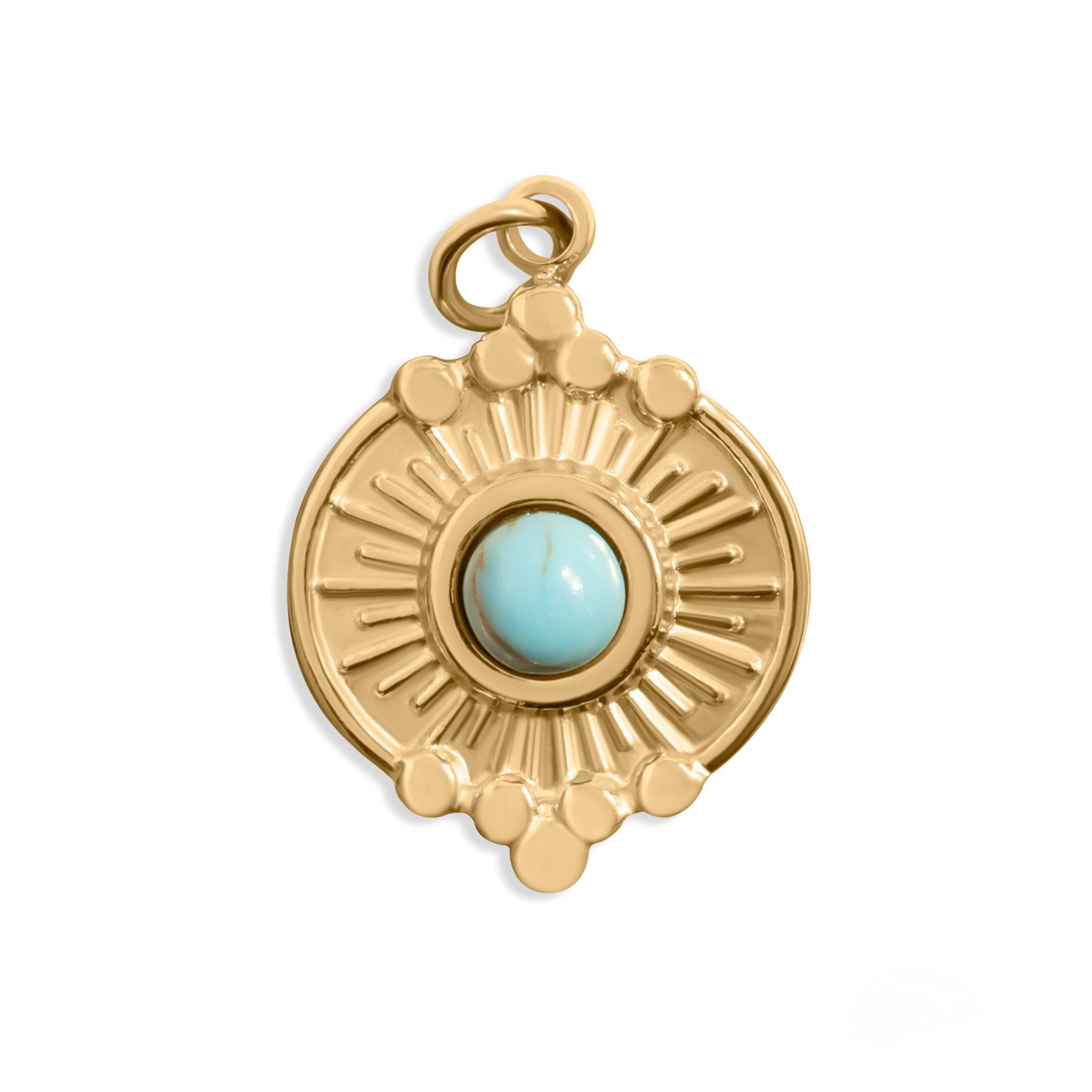 AquaRay™ – Turquoise Radiance Pendant in 18K Gold & Silver Finish