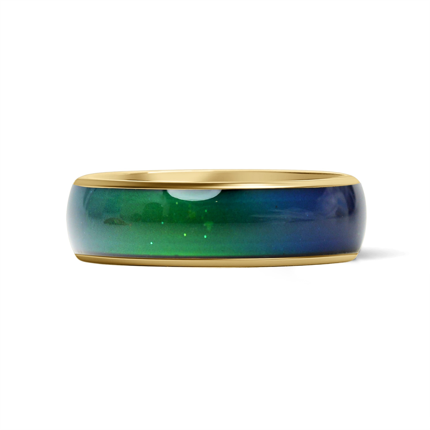 LumaBand™ Gold Mood Ring – Color Changing Stainless Steel Comfort Fit Ring