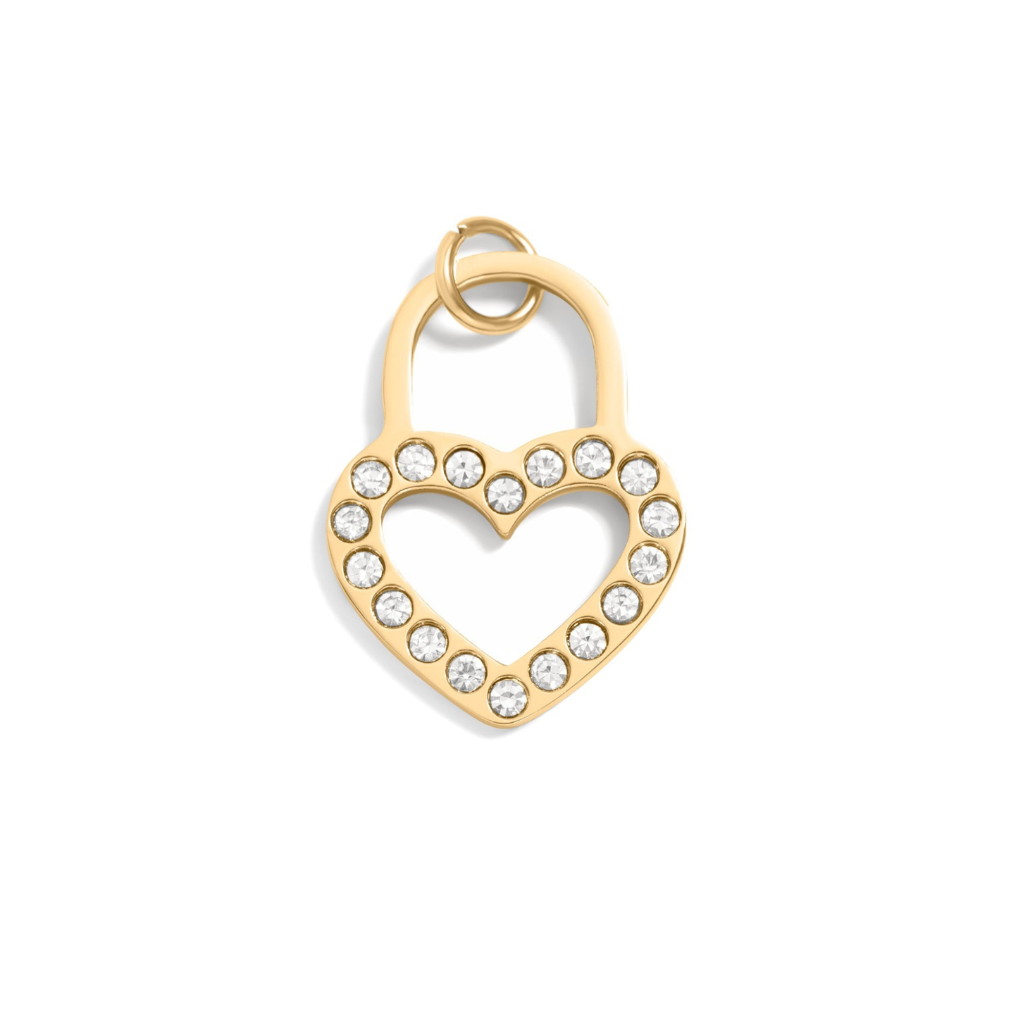 HeartLock™ Pendant – 18K Gold & Silver Stainless Steel Heart Padlock Charm with CZ Stones | Love, Protection & Romance Jewelry by Nemosn