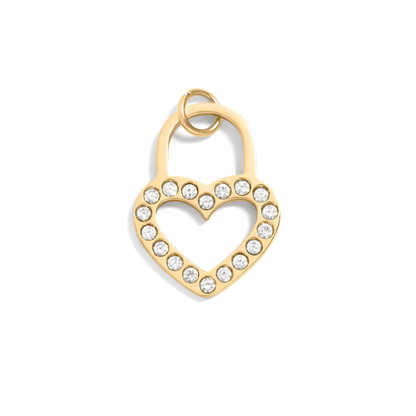 HeartLock™ Pendant – 18K Gold & Silver Stainless Steel Heart Padlock Charm with CZ Stones | Love, Protection & Romance Jewelry by Nemosn
