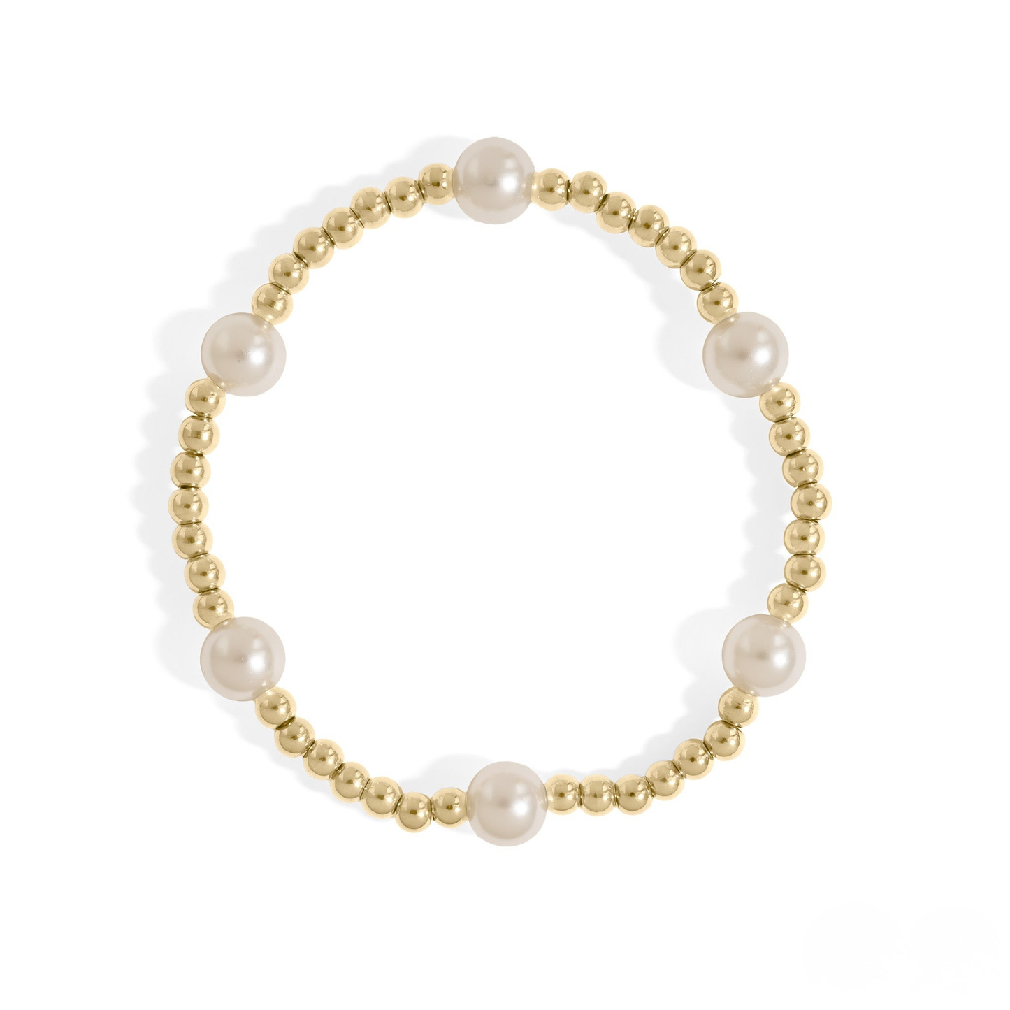 AuraPearl™ Classic Pearl & Metal Bead Bracelet – Minimalist Everyday Luxury (Gold & Silver Options)