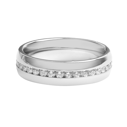 LumaBand™ — Polished Comfort-Fit Ring with Channel-Set Stones