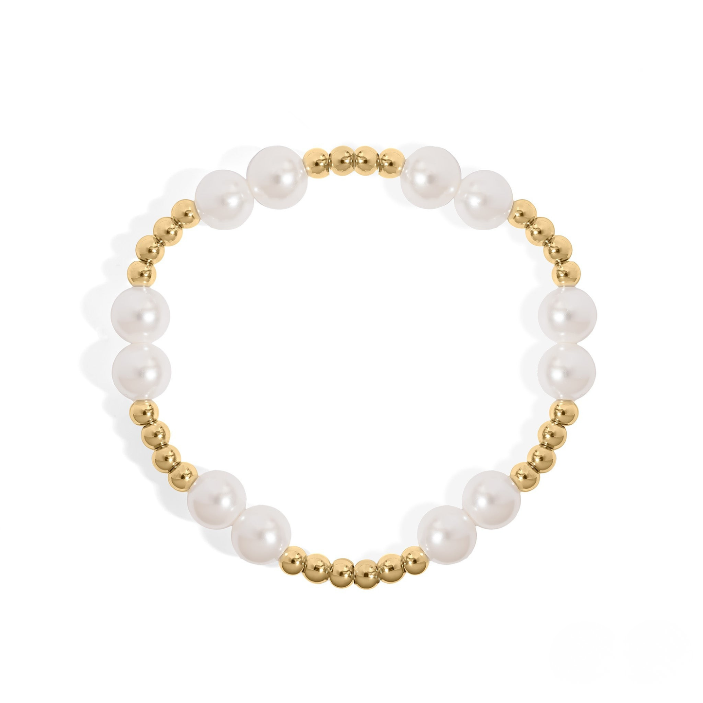 HaloPearl™ Elegant Pearl & Metal Bead Bracelet – Minimalist Luxury Jewelry (Gold & Silver Options)