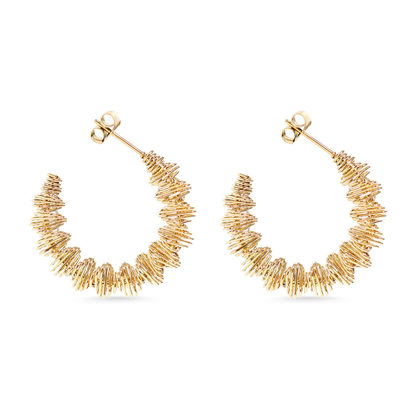 LumaTwirl™ Radiant Coil Hoop Earrings – Modern Spiral Design in 18K Gold Finish