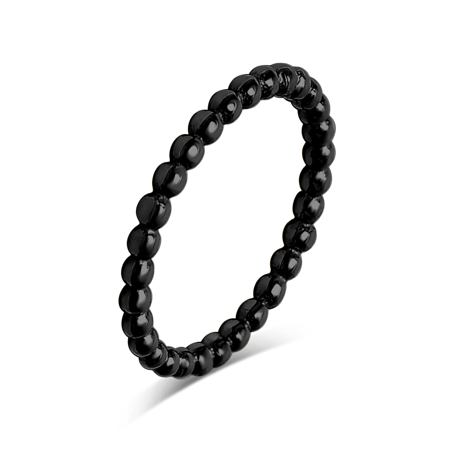 BeadLuxe™ — Classic Beaded Stackable Ring in Gold, Silver, Rose Gold & Black