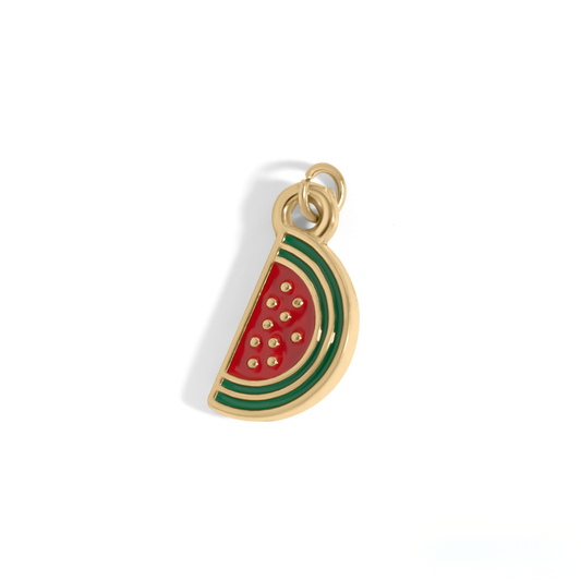 SweetSlice™ – Watermelon Enamel Pendant in Gold & Silver | Summer Fruit Charm Necklace by Nemosn