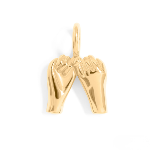 UnityBond™ Pendant – 18K Gold & Silver Stainless Steel Interlocking Hands Charm | Friendship, Promise & Love Jewelry