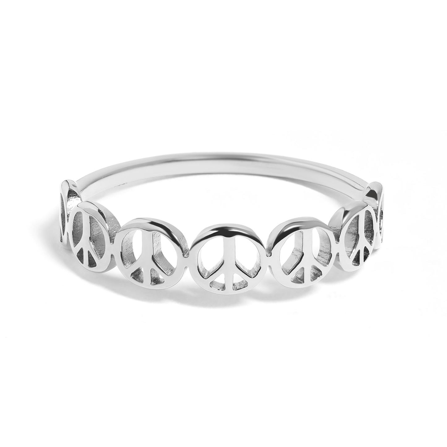 PeaceLoom™ – Peace Symbol Band Ring in Silver, Gold & Rose Gold | Minimal Statement Ring by Nemosn