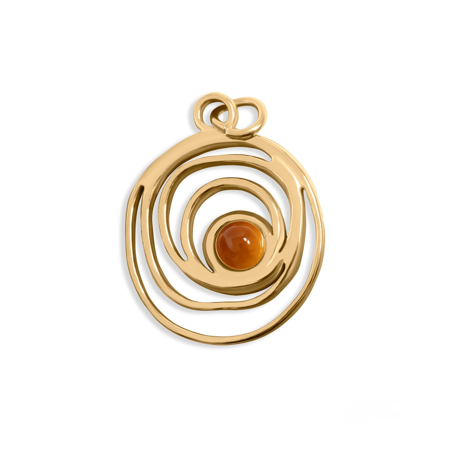 SolarWhirl™ – Spiral Energy Pendant in 18K Gold & Silver Finish