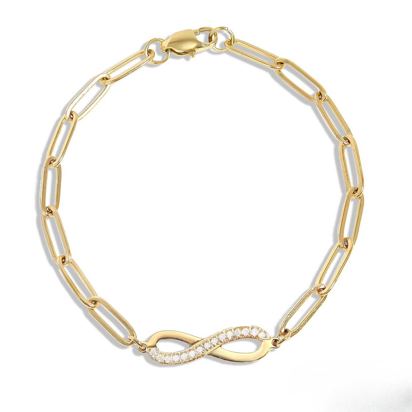 InfinityGleam™ 18K Gold & Silver Infinity Paperclip Chain Bracelet – Dainty Adjustable Symbol of Forever Love Jewelry for Women