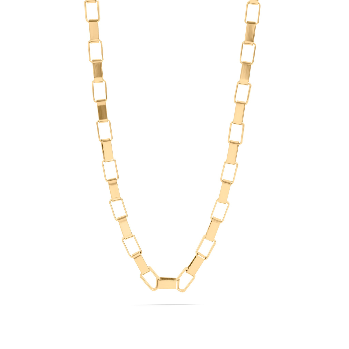 BoldLink™ Geometric Square Link Necklace | Modern Statement Chain in Gold & Silver | Layering Jewelry