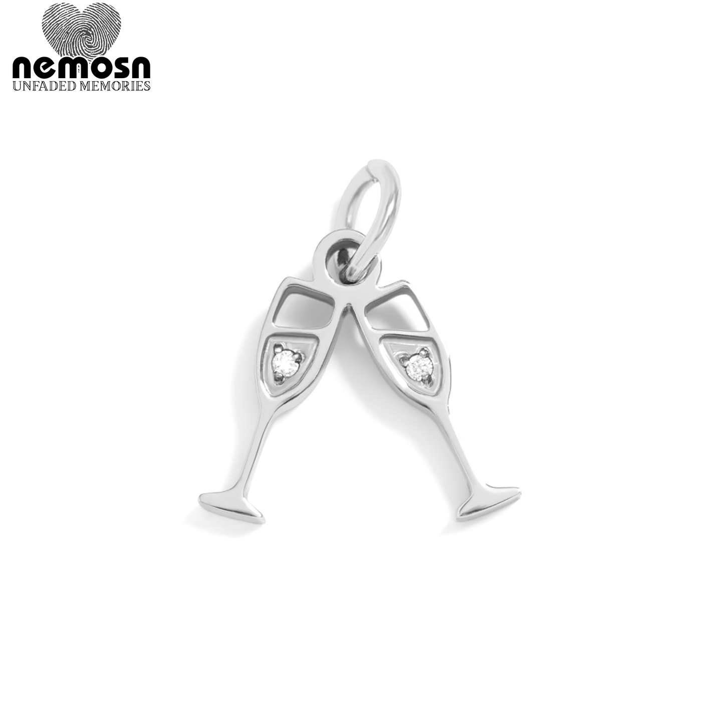 ToastLuxe™ – Champagne Glass Pendant in Gold & Silver | Celebration Charm for Bracelets & Necklaces by Nemosn