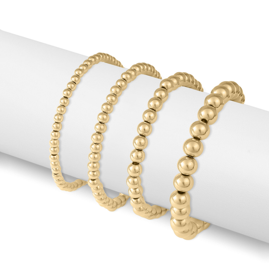 OroBead™ 18K Gold Beaded Bracelet – Available in 4mm, 5mm, 6mm & 8mm | Nemosn™ Minimal Luxe Jewelry