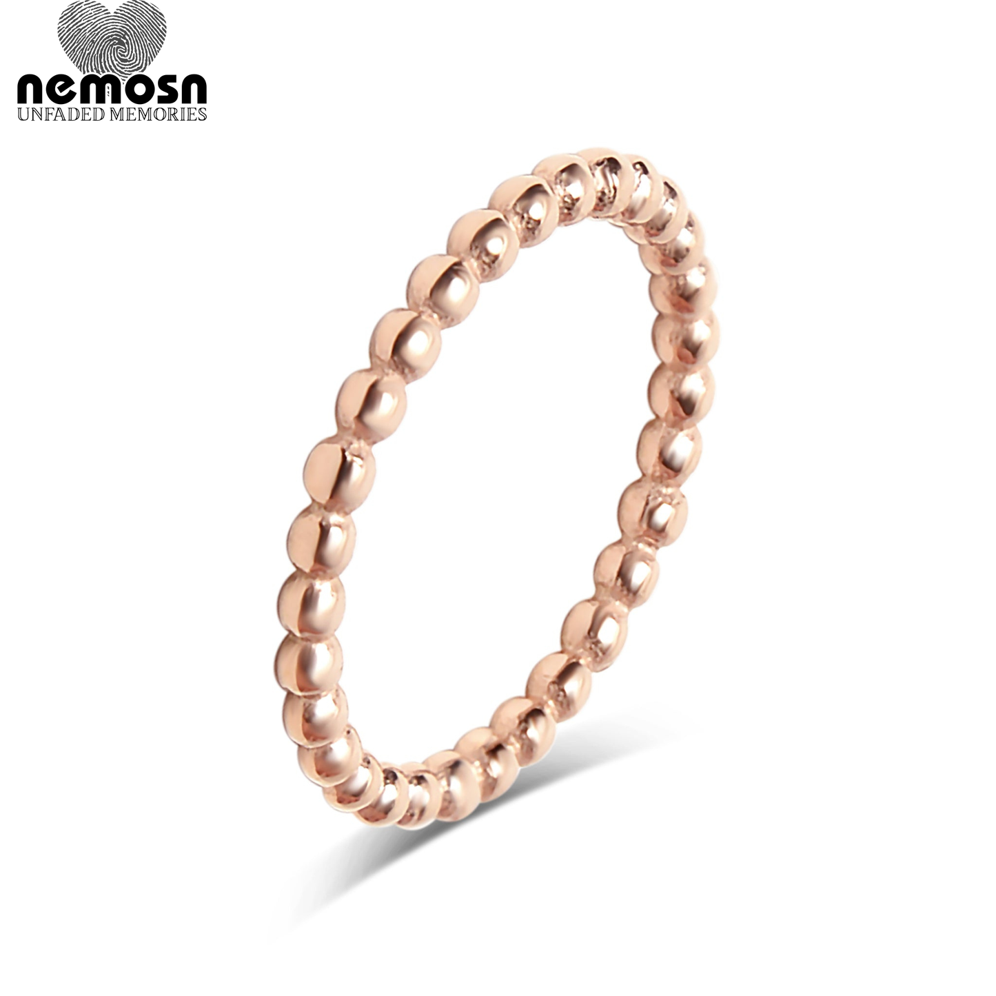 BeadLuxe™ — Classic Beaded Stackable Ring in Gold, Silver, Rose Gold & Black