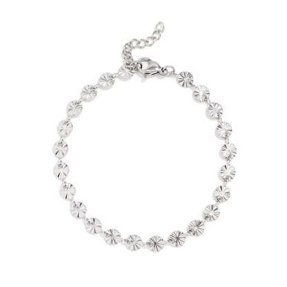 SolisLink™ Sunburst Disc Chain Bracelet – Adjustable Gold & Silver Minimalist Bracelet | Everyday Wear Jewelry Gift for Her