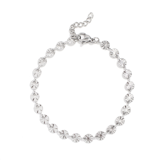 SolisLink™ Sunburst Disc Chain Bracelet – Adjustable Gold & Silver Minimalist Bracelet | Everyday Wear Jewelry Gift for Her