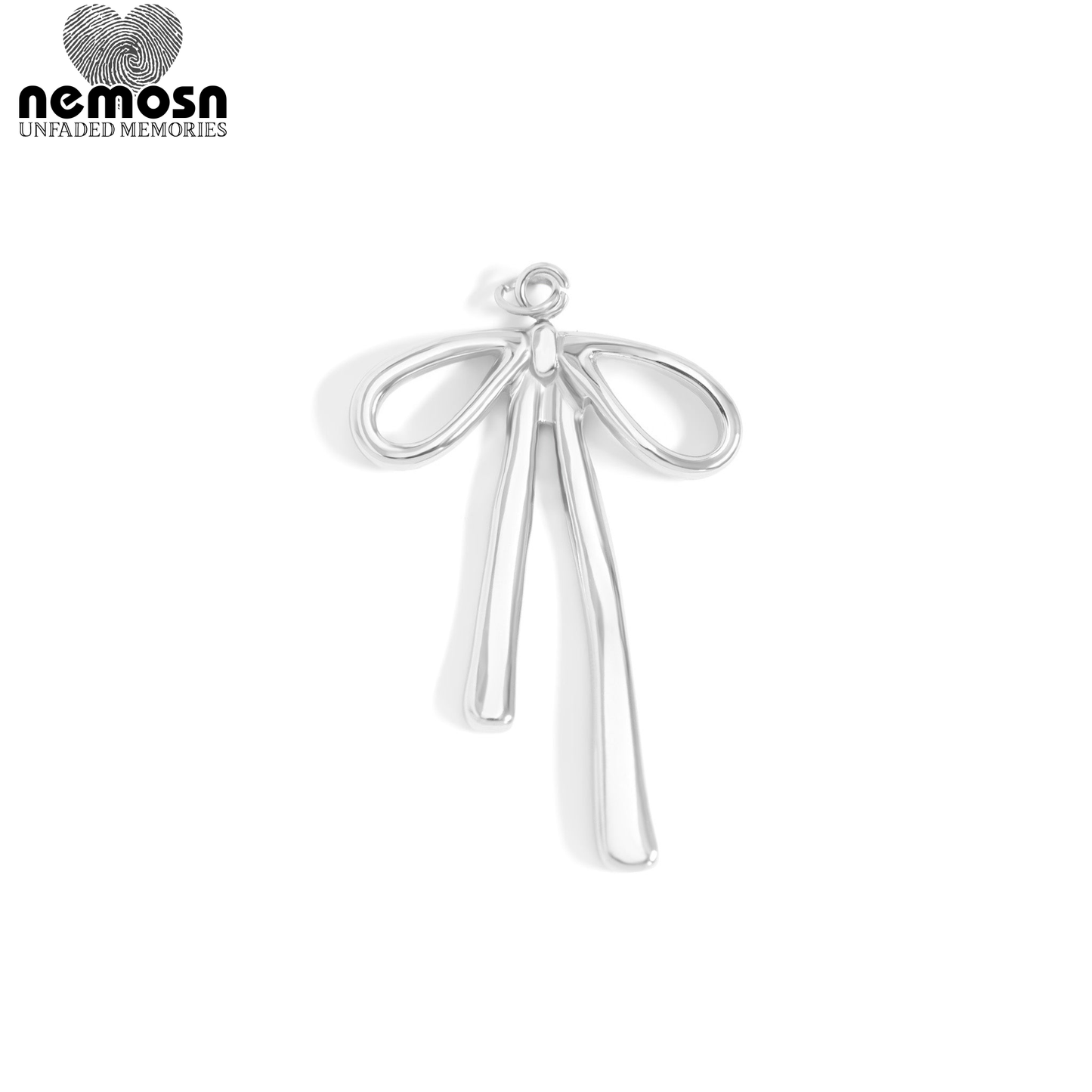 RibbonLuxe™ Bow Pendant in 18K Gold or Silver Finish – Elegant Minimalist Charm for Necklace or Bracelet