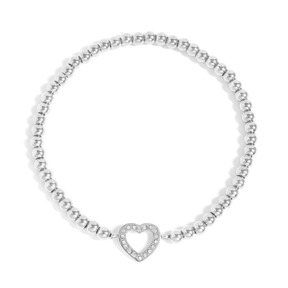 HeartGleam™ Sparkling Heart Bead Bracelet – Adjustable Stainless Steel Bracelet in Gold & Silver | Everyday Wear Jewelry Gift for Her