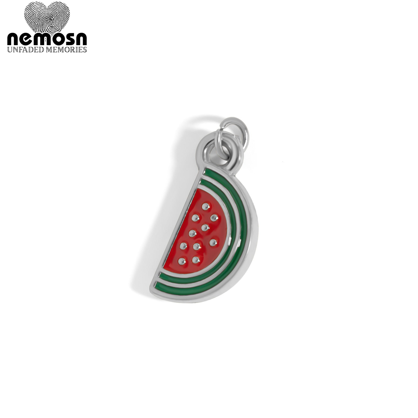 SweetSlice™ – Watermelon Enamel Pendant in Gold & Silver | Summer Fruit Charm Necklace by Nemosn