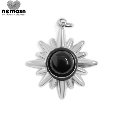 SolarEclipse™ – Radiant Sun Pendant in 18K Gold & Silver Finish