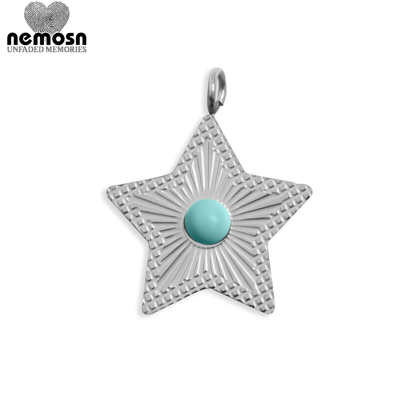 StarLume™ – Turquoise Star Pendant in 18K Gold & Silver Finish