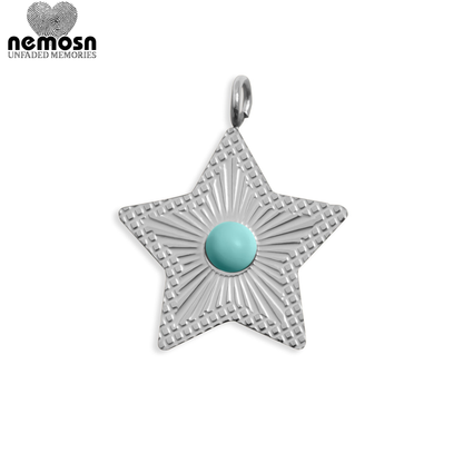 StarLume™ – Turquoise Star Pendant in 18K Gold & Silver Finish