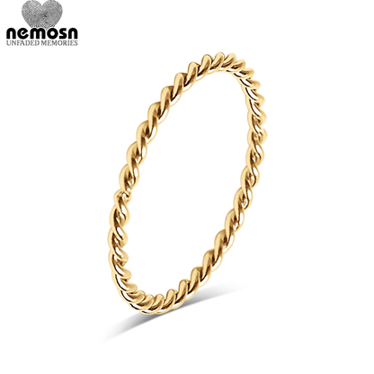 TwineLuxe™ — Minimalist Twisted Stackable Ring in Gold, Silver & Rose Gold