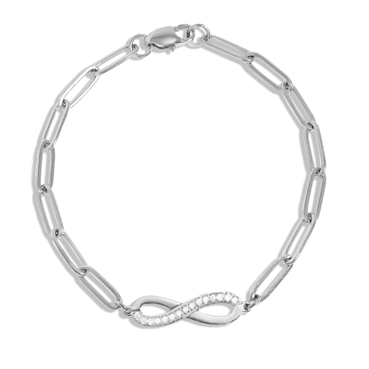 InfinityGleam™ 18K Gold & Silver Infinity Paperclip Chain Bracelet – Dainty Adjustable Symbol of Forever Love Jewelry for Women