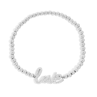 LoveLuxe™ 18K Gold & Silver Beaded “LOVE” Bracelet