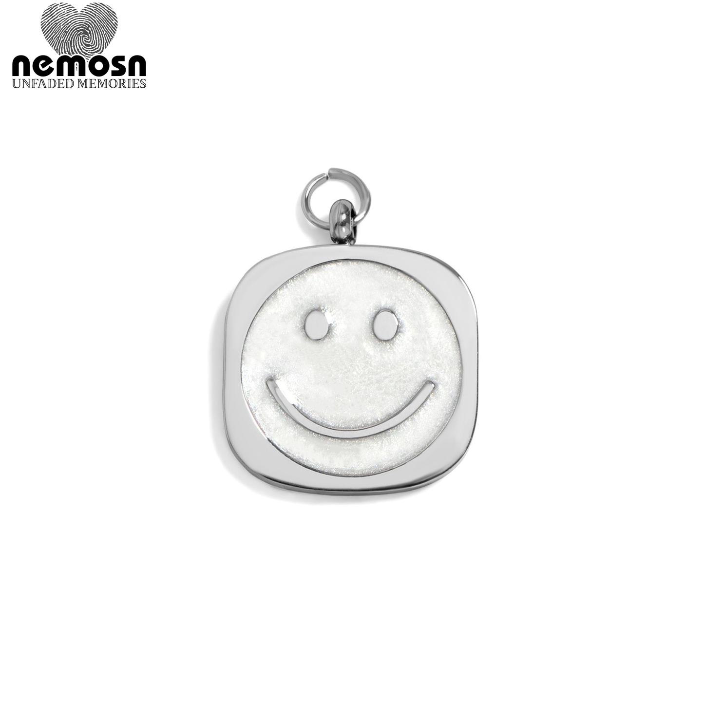 GleamSmile™ – Mother of Pearl Smiley Face Charm Pendant in Gold & Silver