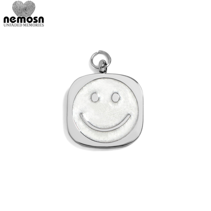 GleamSmile™ – Mother of Pearl Smiley Face Charm Pendant in Gold & Silver