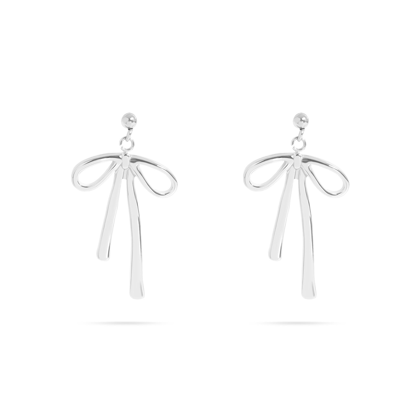 Ribbonelle™ Bow Drop Earrings – 18K Gold & Silver Plated Elegant Statement Jewelry for Women | Nemosn™ Graceful Modern Collection