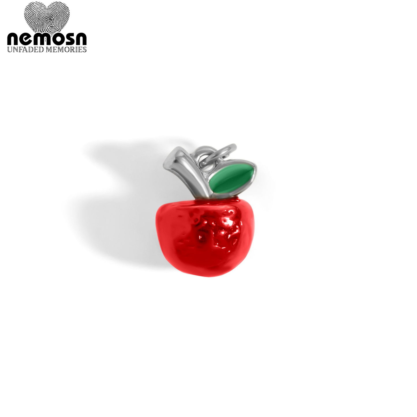 CharmApple™ – Red Enamel Apple Pendant in Gold & Silver | Cute Fruit Charm Necklace by Nemosn