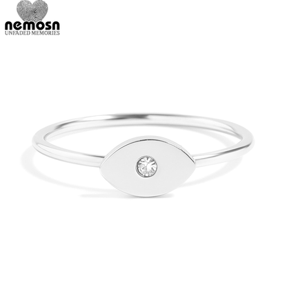 EyeLume™ — Minimal Evil Eye Ring with Central Crystal in Gold & Silver