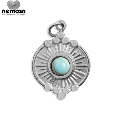 AquaRay™ – Turquoise Radiance Pendant in 18K Gold & Silver Finish