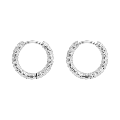 NEMOSN TerraLoop™ Textured Huggie Hoop Earrings – 18K Gold PVD Stainless Steel, Waterproof, Tarnish-Resistant, Hypoallergenic