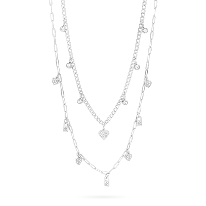 LockLuxe™ Layered Heart & Padlock Charm Necklace – Modern Romantic Style (Gold & Silver Options)