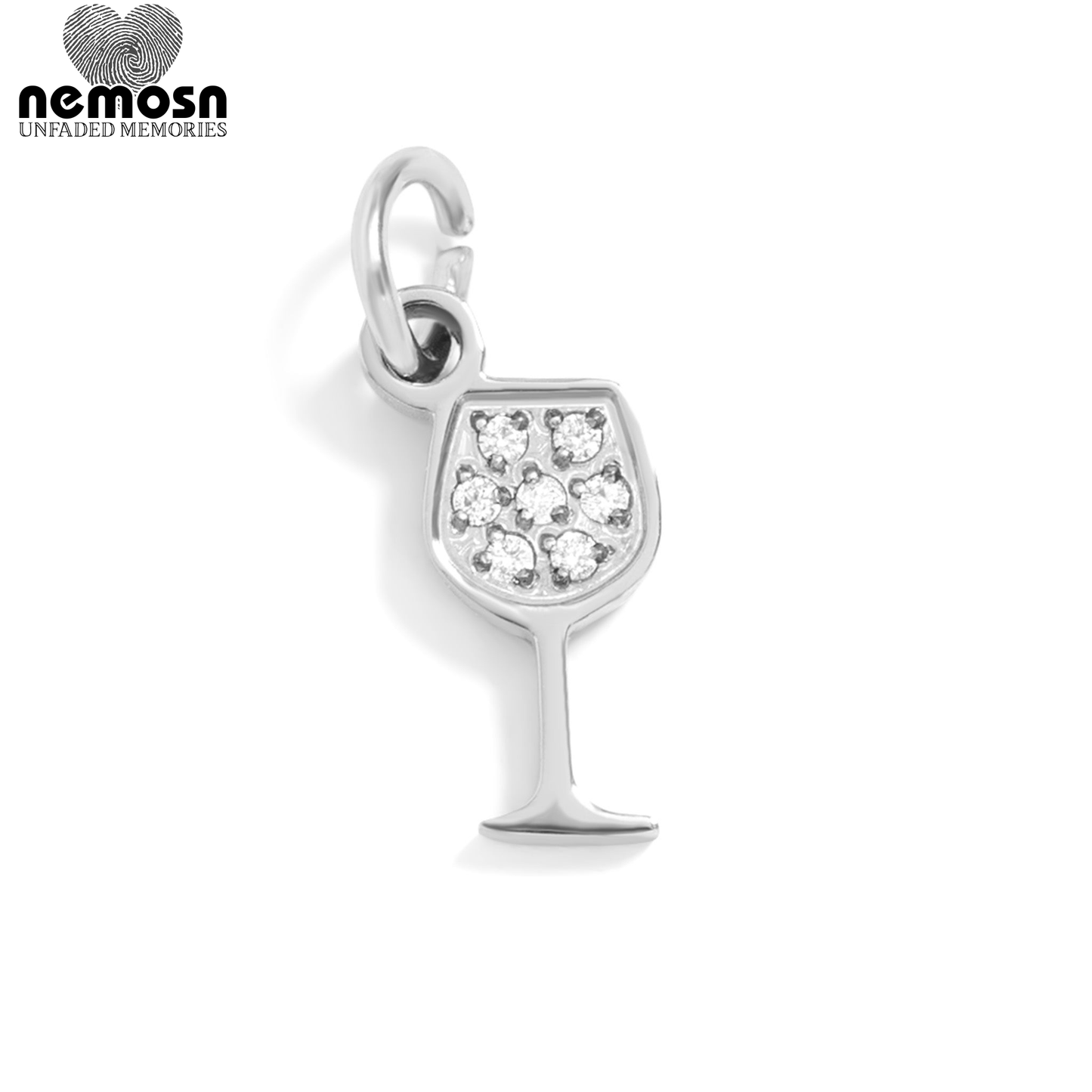 VinoLuxe™ – Crystal Wine Glass Pendant in Gold & Silver | Sparkling Charm for Bracelets & Necklaces by Nemosn