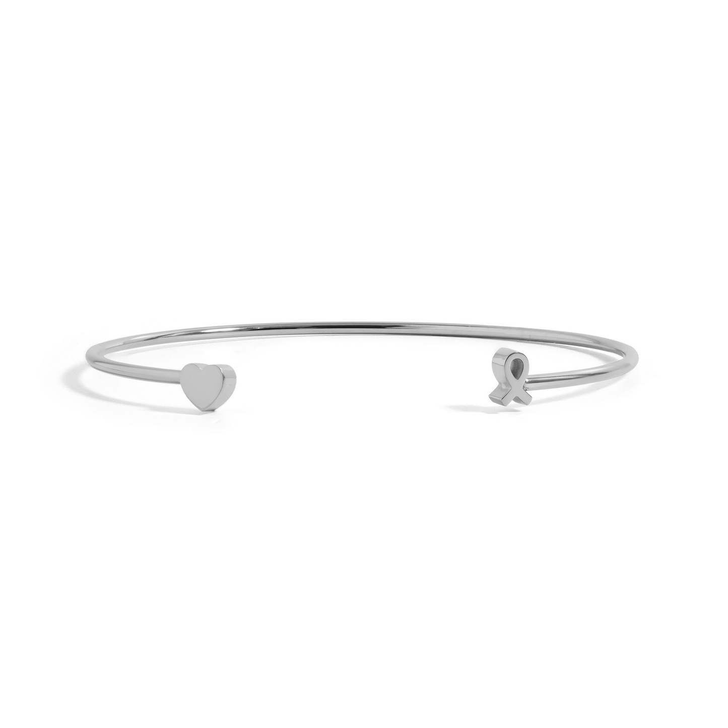 HopeBond™ Heart & Awareness Ribbon Open Cuff Bracelet – Strength, Support & Love (Gold & Silver Options)